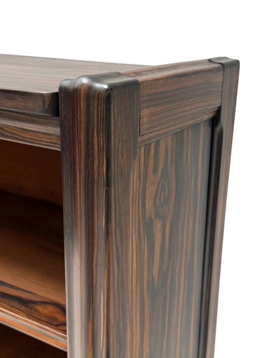 Art Deco Open Bookcase, Macassar Ebony with Oak Shelves, 1920s Design